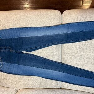 PacSun Women's Dark and Light Blue Skinny Jeans